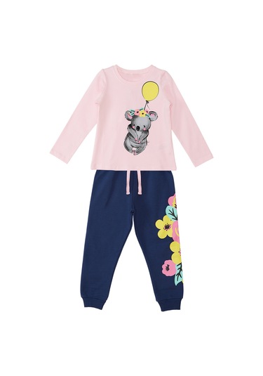 Denokids Mshb&g Balonlu Koala Kız Çocuk T-shirt Pantolon Takım Renkli Çok Renkli