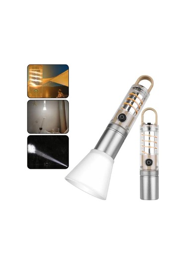 10w Zoomlu Led Powerbank Özellikli Şarjlı Kamp El Feneri Ps-8915 Siyah