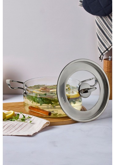 Perotti Cam Tencere 2,5 Lt Logan Silver 20x11 Cm 17644 Şeffaf