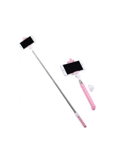 P3 Iphone Android Uyumlu Bluetooth Kumandalı Selfie Çubuğu-pembe