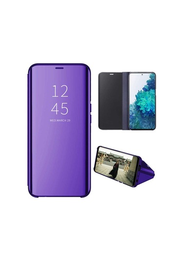 Huawei Mate 20 Pro Aynalı Kapaklı Lüx Kılıf Mavi