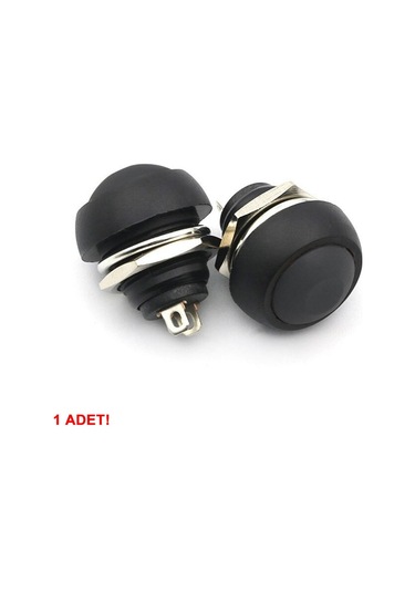 12mm Pbs-33b 2 Pin Push Buton Siyah On Off 1a 250v Mini Yuvarlak Su Geçirmez Anahtar Momentary