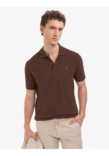 Pierre Cardin Erkek Koyu Kahverengi Tişört Basic 50325312-vr084