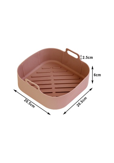 Symbee Hava Fritözü Silikon Izgara Tabağı - Çok Fonksiyonlu Gri Dalgalı Kare Yemek Pişirme Matı Çok Renkli