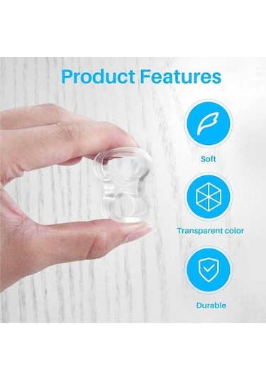 Geeroyoo 10 Adet Şeffaf Kapı Tutamacı Koruyucu - Duvar Koruma, Ses Yalıtımı, Kolay Montaj 111 Karakter