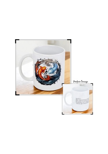 Burc Açıklamalı Kupa Bardak - Balık Beyaz