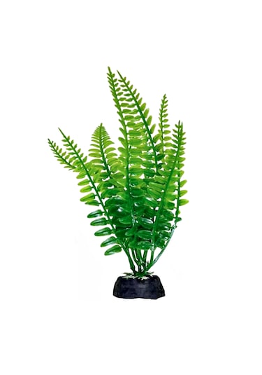 Plastik Yapay Akvaryum Bitkisi Dekoru 18 Cm Aşk Merdiveni Yeşil