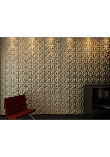 3 Boyutlu Boyanabilir Pvc Duvar Paneli Nova 50-50 Cm 4 Adet-1 Metrekare