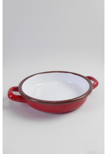 Kırmızı Emaye Sahan 18cm