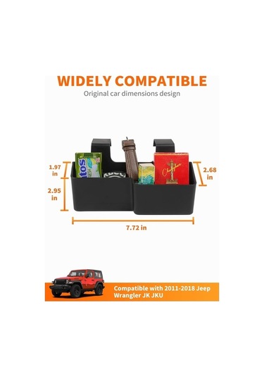 Wondernest 2025 Yükseltmesi Saklama Orta Lichen Kutusu, Konsol Jk Jeep Asma 2011-2018 İçin Pratik Ve Şık Depolama Çözümü Siyah
