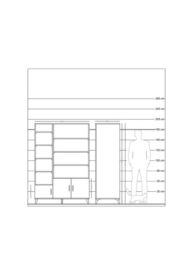 Kronos Dolap 10 Raflı 3 Kapaklı 132x59x195 Antrasit-aytaşı/an... Antrasit