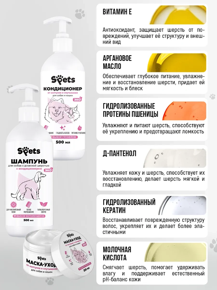 Spets Köpekler İçin Şampuan Seti, Bakım Kremi, Tüy Maskesi 395994187