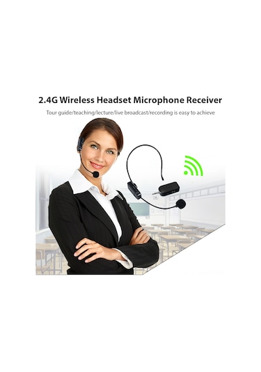 Maiyame 2.4g Kablosuz Mikrofon Seti - 3'lü Profesyonel Ses Sistemi Kulaklık, El Mikrofonu, Yakalık Mikrofon 30m Menzil 112 Karakter