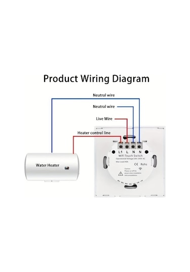 Xuweiwei Tuya Akıllı 40a Wifi Dokunmatik Anahtar Beyaz Su Isıtıcı Klima Ses Kontrolü Alexa Google Home 110 220v