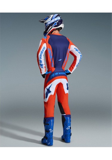 Alpinestars Fluid Grid Off-road Motosiklet Pantolonu Oranj Mavi Beyaz