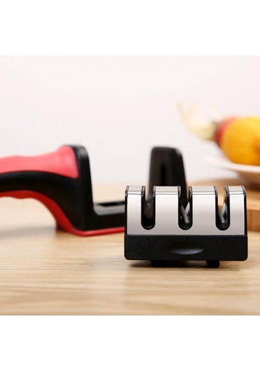 Lmetjma 3 Aşamalı Bıçak Bileyici + 1 Yedek Bileyici Manuel Mutfak Bıçağı Bileyici Tüm Bıçaklar İçin Kc0319