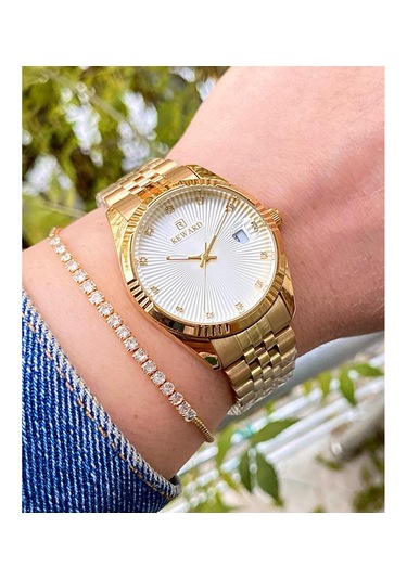 Reward Rw0793 Takvimli Taşlı Çelik Kordon Kadın Kol Saati+bilekli