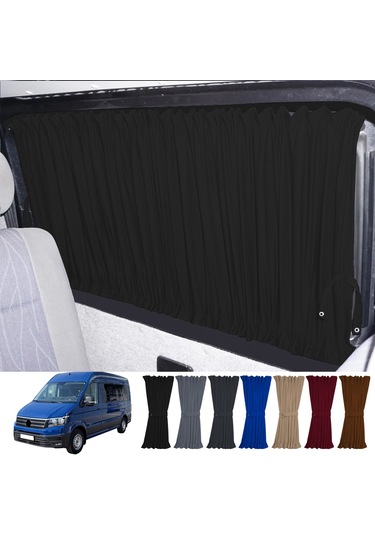 Pandami Volkswagen Crafter 2. Nesil Orta Şase 2018+ Uyumlu Siyah Raylı Oto Perde Takımı