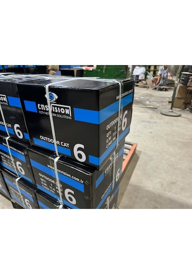 Cat6 305 Metre Dış Ortam 0,57mm Çift Ceketli Çift Katman Outdoor Cat6 Kablo 305mt Kutu