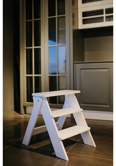 Diva Ahşap 3 Basamaklı Katlanır Merdiven