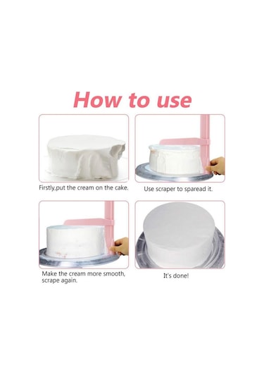 Mavi Kek Kazıyıcı Pürüzsüz Ayarlanabilir Fondan Spatula Kek Kenar Pürüzsüz Krem Tesviye Cihazı Dıy Pişirme Araçları Kek Pasta