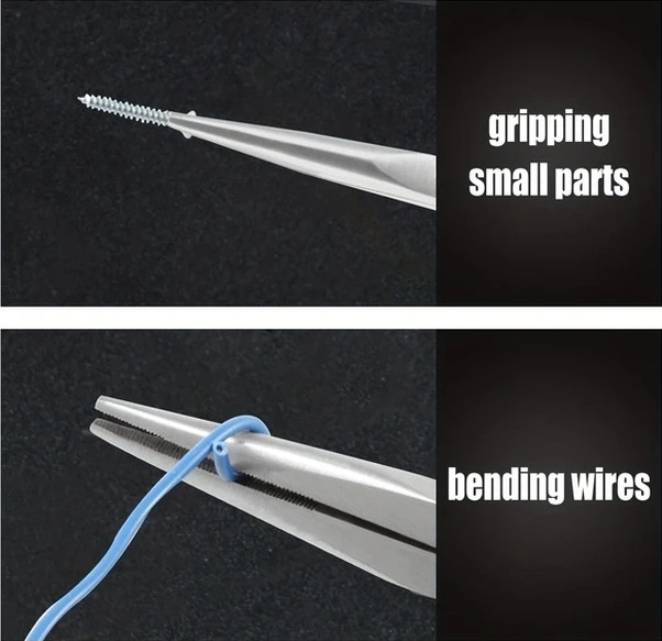 Trendooze Güneşli022 275mm 11 Paslanmaz Çelik İnce Burun Pensel, Dayanıklı Onım Aleti