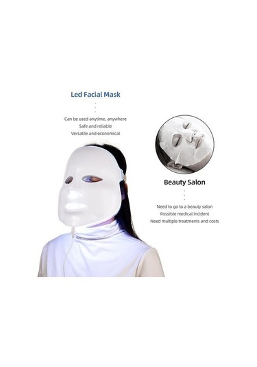 7 Renkler Led Yüz Maskesi Yüz Maskesi Cilt Bakımı Güzellik Maskesi Foton Terapi Işık Cilt Gençleştirme Yüz Pdt Enstrüman Led Maskesi Lnvjn2 Beyaz