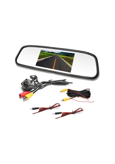 Rg-205 Araba Dikiz Aynası Ekranı 4.3 '' Su Geçirmez 12-led Kamera İle Kamyon Dikiz Aynası Ekranı