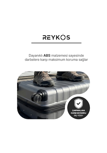 Reykos Rey-way Gri Unisex 3 Lü Valiz Seti Büyük-orta-kabin