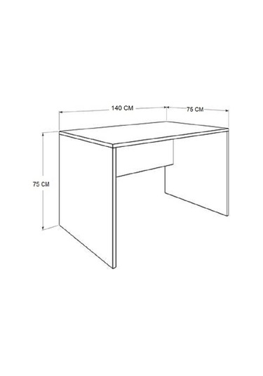 Kobiç Ofis Çalışma Masası 140x75x75 Cm Meşe