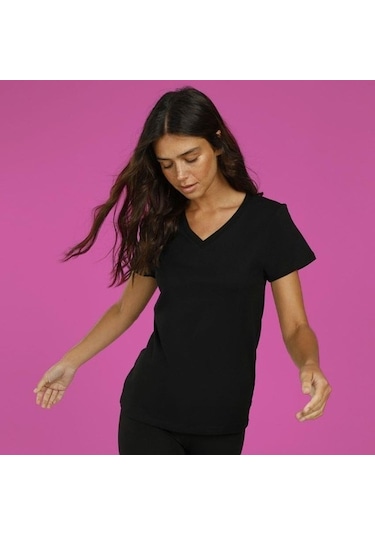 Lumberjack Ct132 Basic Modal V Neck Kadın Kısa Kollu Tişört
