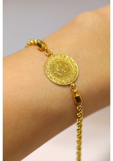 Yenigün Kuyumculuk 22 Ayar Çeyrek Altınlı 14 Ayar Halat Zincirli Bileklik