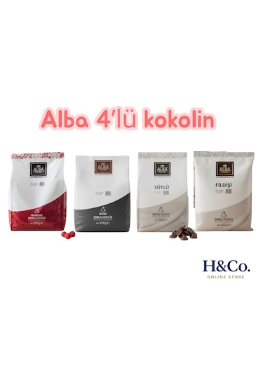 Alba Kokolin 4lü Set Sütlü Bitter Frambuaz Fildişi - Kokolin-çikolata