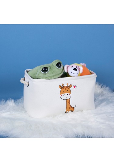 Decolove Oyuncak Sepeti - Zürafa Desenli / Küçük Boy Krem
