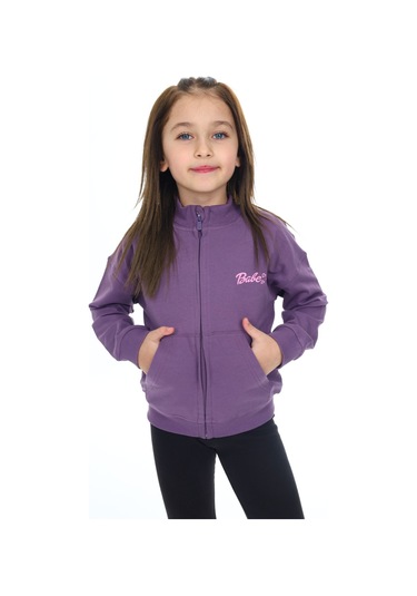 Toontoy Kız Çocuk Baskılı Hırka Mor