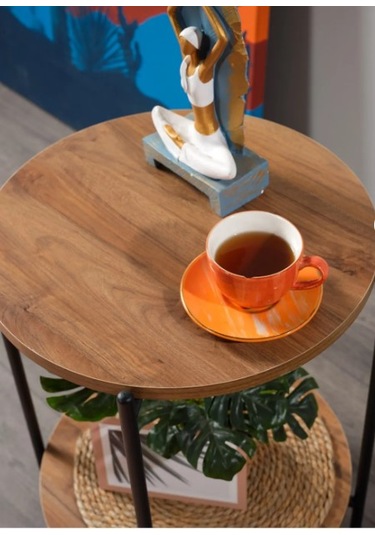 Çift Katlı Sehpa Yuvarlak