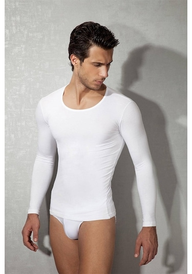 Doreanse Erkek Modal Geniş Yaka Uzun Kol T Shirt 2955