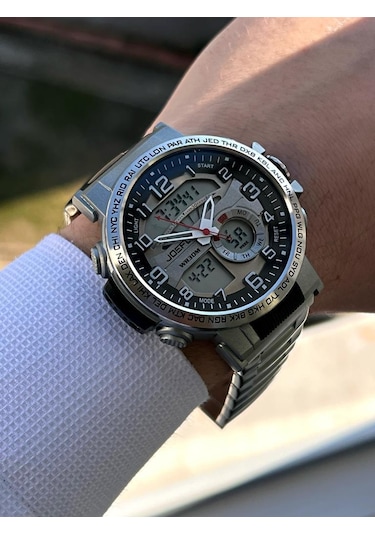 Joe-kj02 Joefox Digital&analog Kronmetre+takvim+alarm+aydınlatma Erkek Kol Saati