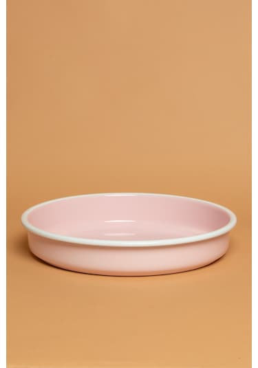 Rosa Di Verona Emaye Oval Pembe Fırın Tepsisi Ebutay Pembe