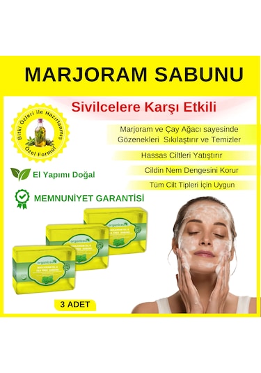 Organicsun Marjoram Oil & Tea Tree Sabunu 3 x 140 G