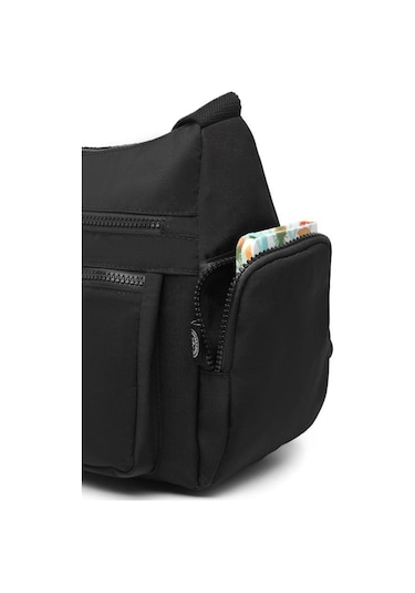 Krinkıl Kumaş Kadın Postacı Çantası Smart Bags 1115 Siyah