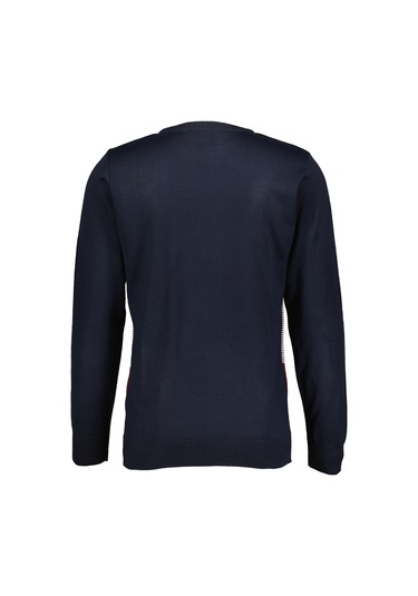 Finesuits Erkek Desenli Yünlü Kazak 2422201023.dsoyr Lacivert