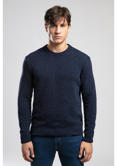 Jos Erkek O Yaka Kazak Mavi Koyu İndigo-21060 Indigo