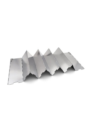 Ebitda Katlanabilir Kamp Ocak Rüzgar Kalkanı 10 Tabak Alüminyum, Rüzgar Dirençli, Kompakt Depolama Çantası Gümüş