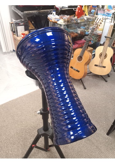 Darbuka Döküm Kaliteli Mavi - Akort Ayarlı Taşıma Çantası +metod
