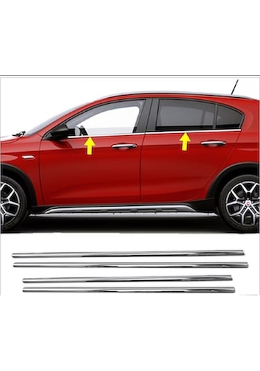 Fiat Egea Cross Krom Cam Çıtası Alt 4 Prç Sağ Sol