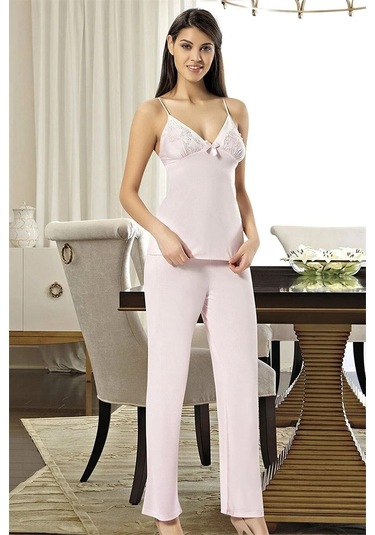 Xses 2030 Kadın Sabahlıklı Pijama Takım-pudra Pudra