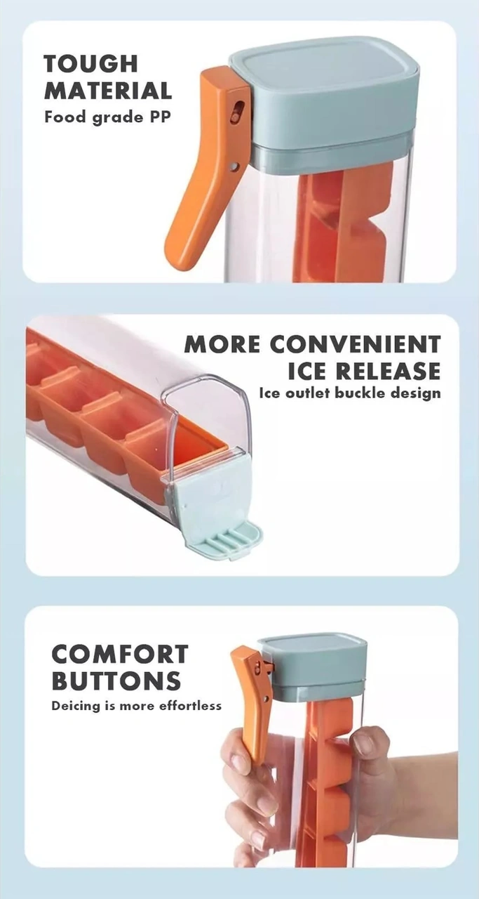 Youtek Oranj Tek Elle Basılabilir Buzluk - 6 Bölmeli Ev Kullanıma Uygun - Yiyecek Grubu Pc+pp - Spill Proof Kapaklı Buz Depolama Kutusu Çok Renkli