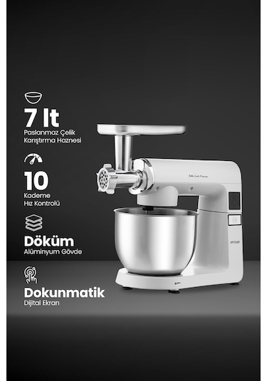 Emsan Bella Gusto Premium Döküm Dijital Stand Mikser Mutfak Şefi