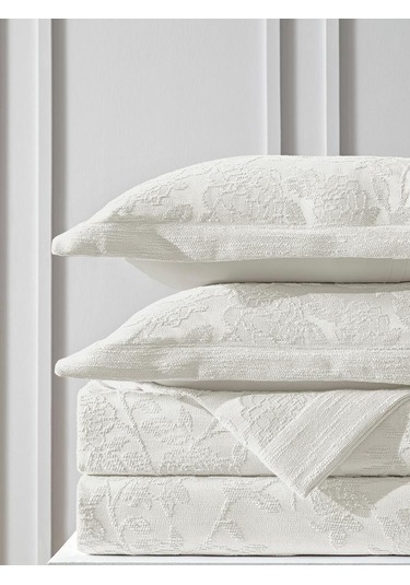 Yatak Örtüsü Seti Jakarlı Estela Krem